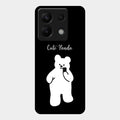 White Panda Glass Case Cover For Redmi Note 13 Pro 5G