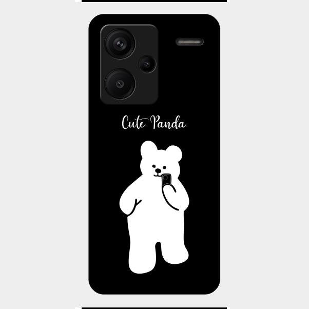 White Panda Glass Case Cover For Redmi Note 13 Pro Plus 5G