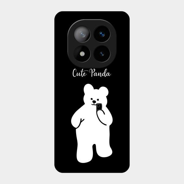 White Panda Glass Case Cover For Redmi Note 14 Pro Plus 5G