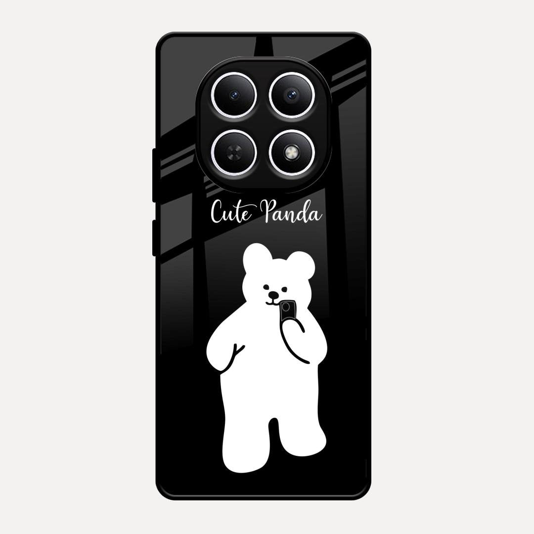 White Panda Glass Case Cover For Redmi Note 15 5G