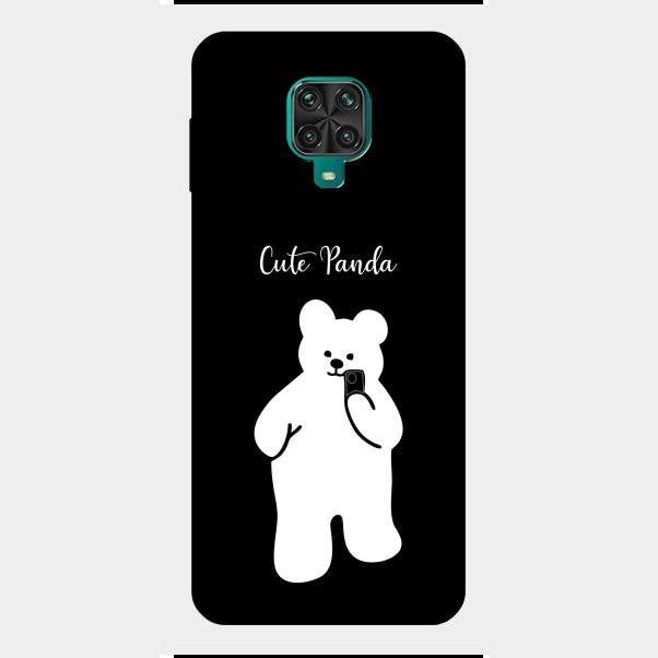 White Panda Glass Case Cover For Redmi Note 9 Pro