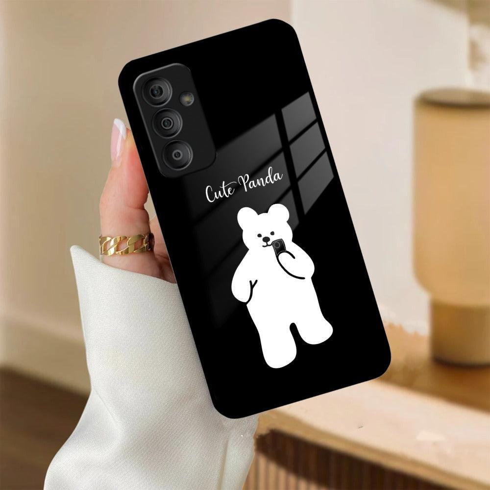 White Panda Glass Case Cover For Samsung