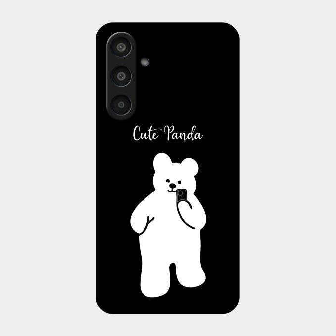 White Panda Glass Case Cover For Samsung Galaxy M35 5G