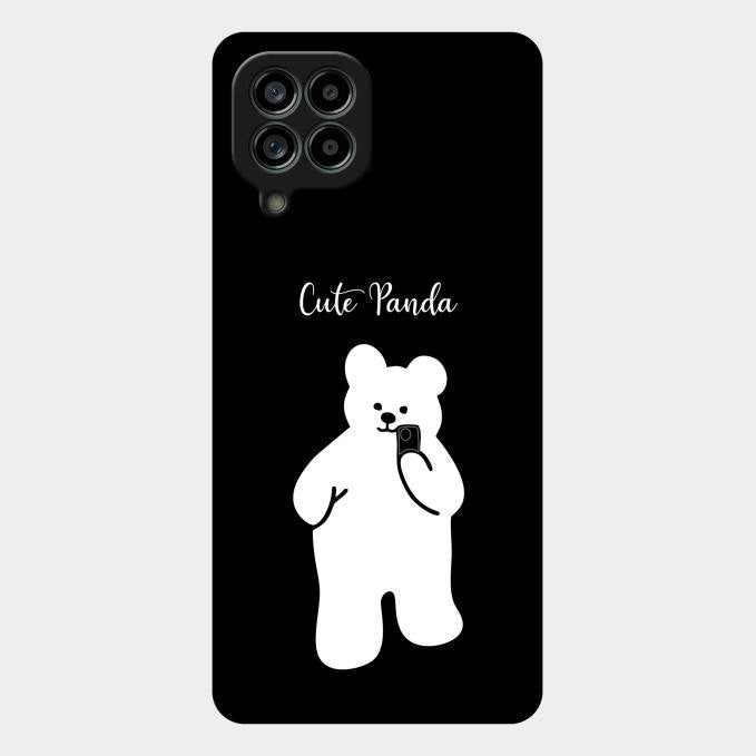 White Panda Glass Case Cover For Samsung Galaxy M53 5G