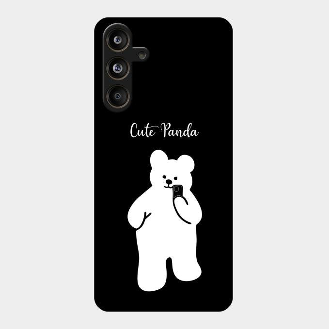 White Panda Glass Case Cover For Samsung Galaxy M55 5G