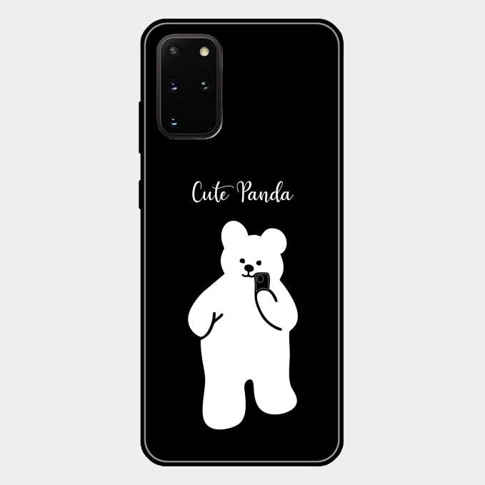 White Panda Glass Case Cover For Samsung Galaxy S20 Plus