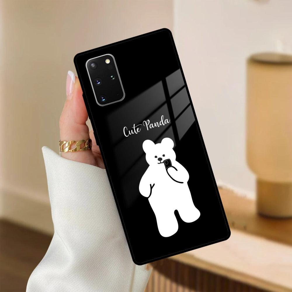 White Panda Glass Case Cover For Samsung