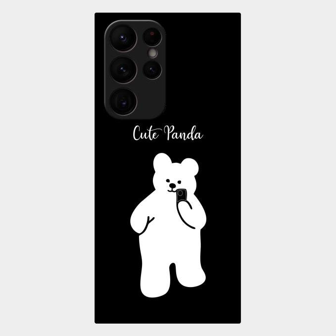White Panda Glass Case Cover For Samsung Galaxy S22 Ultra 5G