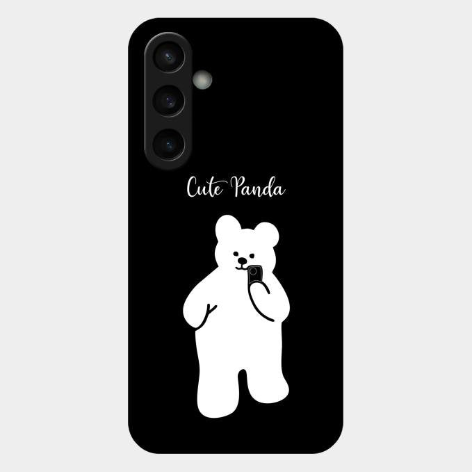White Panda Glass Case Cover For Samsung Galaxy S23 Fe 5G