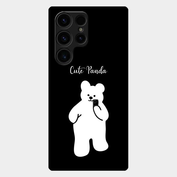 White Panda Glass Case Cover For Samsung Galaxy S23 Ultra 5G