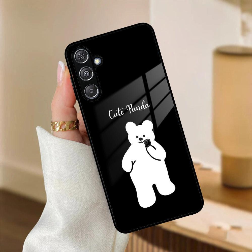 White Panda Glass Case Cover For Samsung