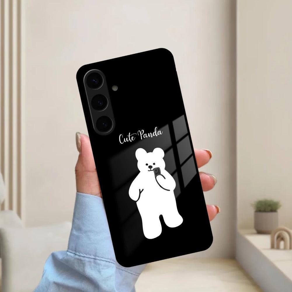 White Panda Glass Case Cover For Samsung