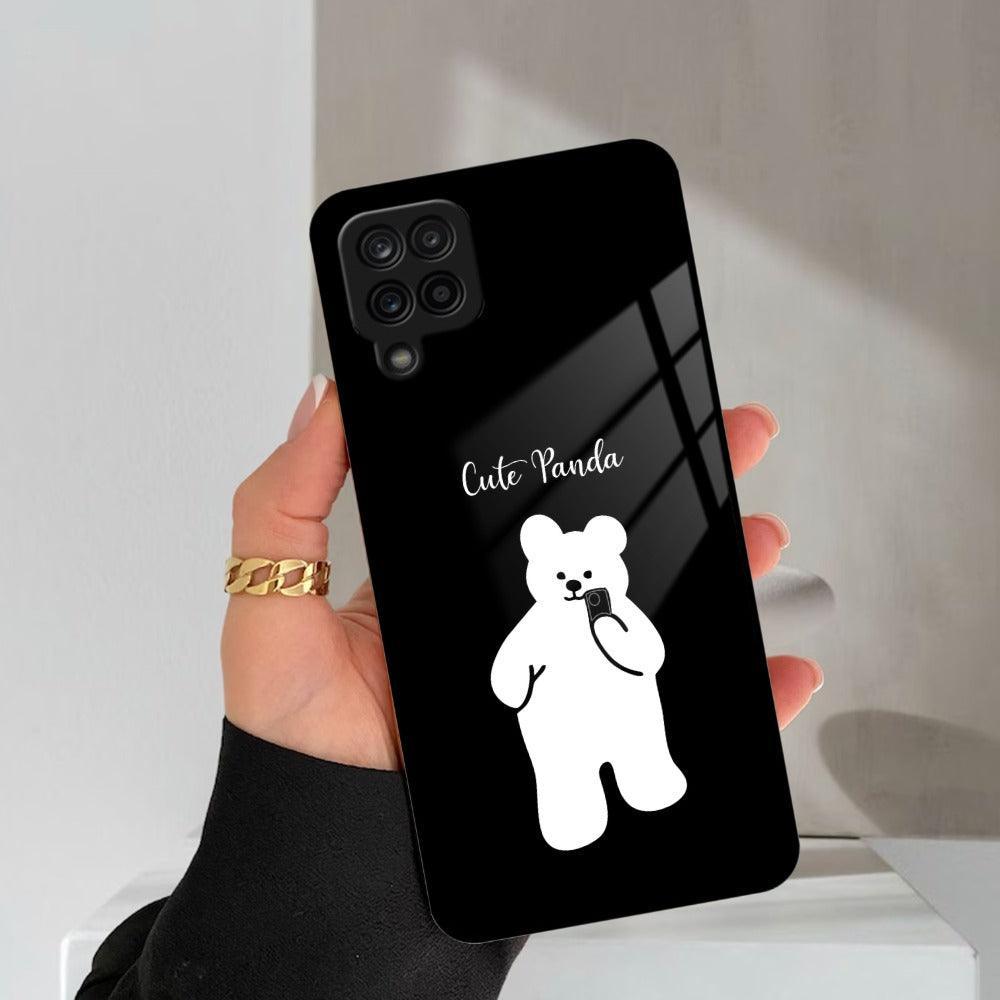 White Panda Glass Case Cover For Samsung