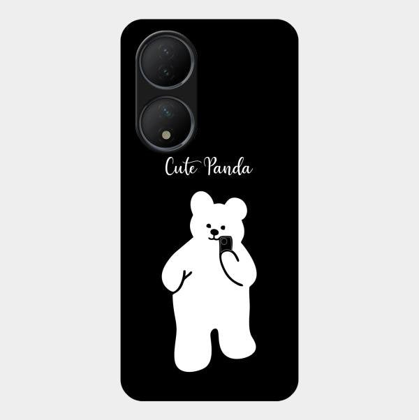 White Panda Glass Case Cover For Vivo T2 5G