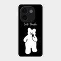 White Panda Glass Case Cover For Vivo T3 Pro 5G