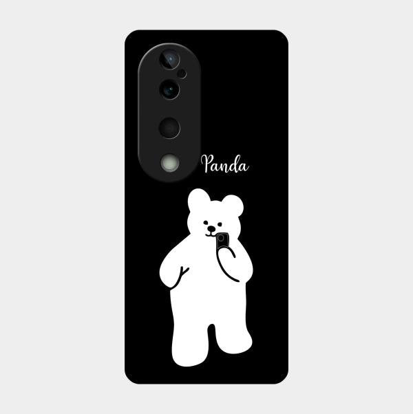 White Panda Glass Case Cover For Vivo T3 Ultra