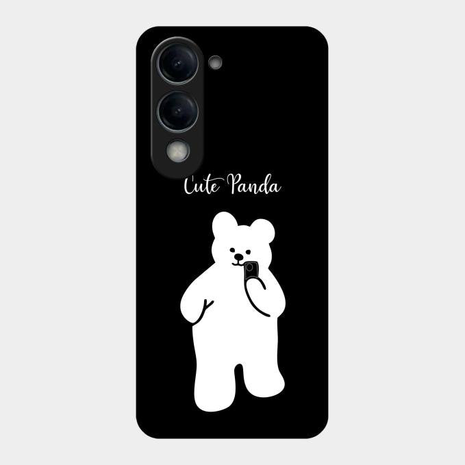 White Panda Glass Case Cover For Vivo T4 Lite 5G