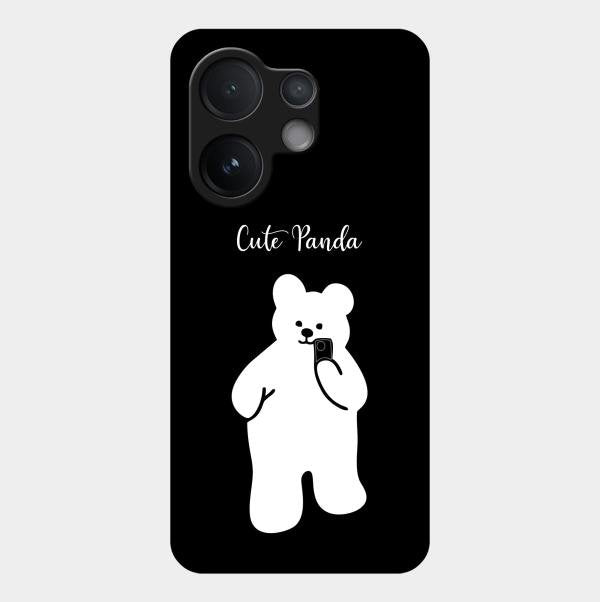 White Panda Glass Case Cover For Vivo T4 Pro 5G