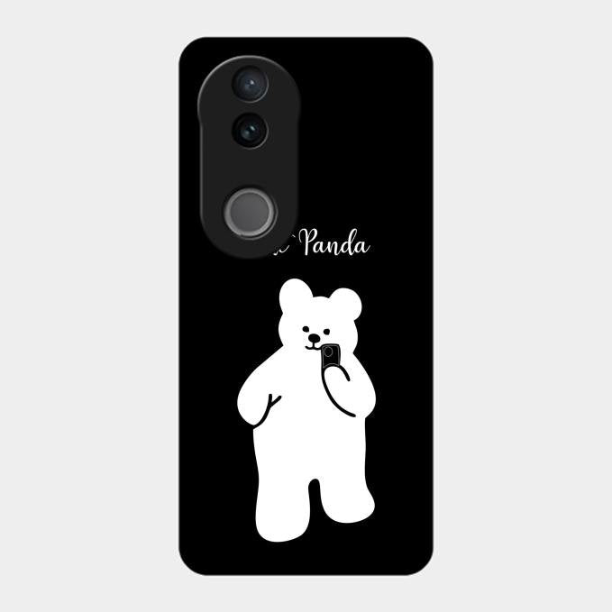 White Panda Glass Case Cover For Vivo T4R 5G