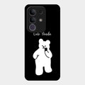 White Panda Glass Case Cover For Vivo T4X 5G