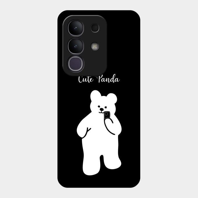 White Panda Glass Case Cover For Vivo T4X 5G