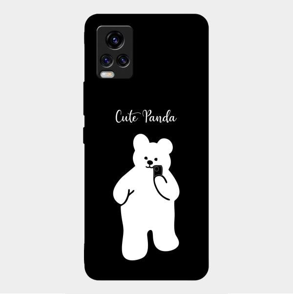 White Panda Glass Case Cover For Vivo V20 Pro 5G