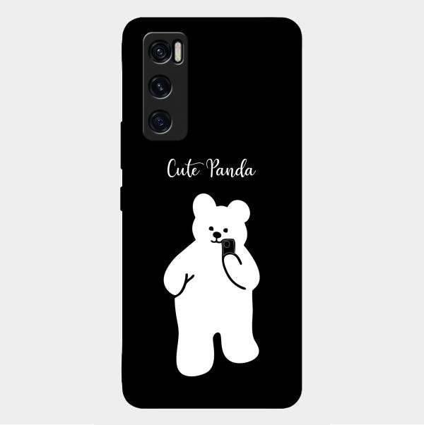 White Panda Glass Case Cover For Vivo V20 Se