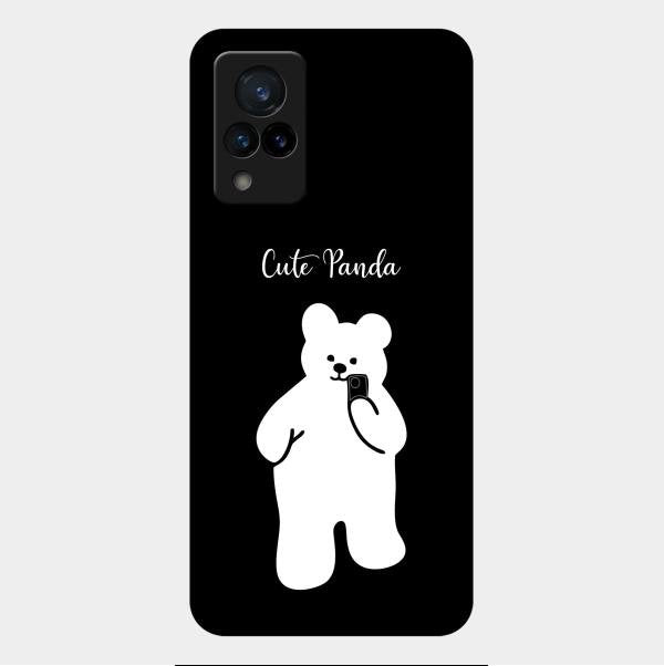 White Panda Glass Case Cover For Vivo V21 5G