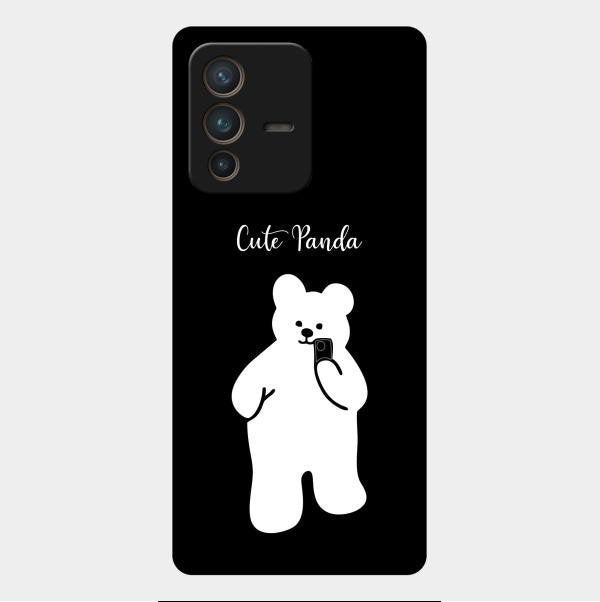 White Panda Glass Case Cover For Vivo V23 Pro 5G