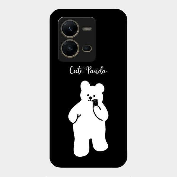 White Panda Glass Case Cover For Vivo V25 5G