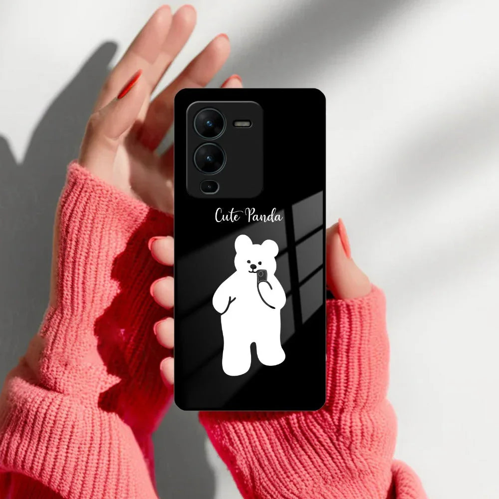White Panda Glass Case Cover For Vivo - ShopOnCliQ