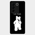 White Panda Glass Case Cover For Vivo V27 5G