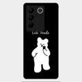 White Panda Glass Case Cover For Vivo V27 Pro 5G