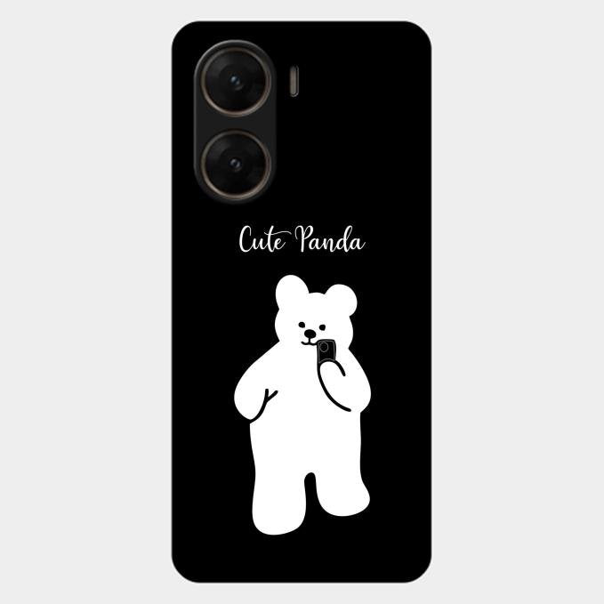 White Panda Glass Case Cover For Vivo V29E 5G