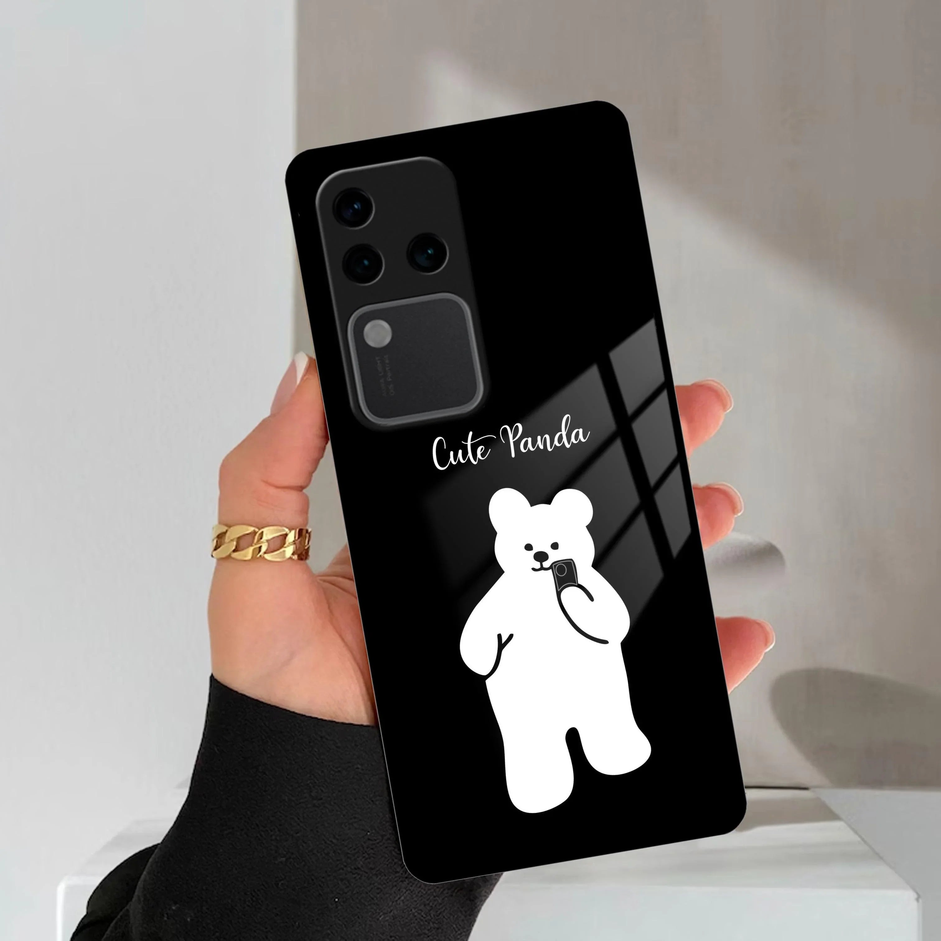 White Panda Glass Case Cover For Vivo - ShopOnCliQ