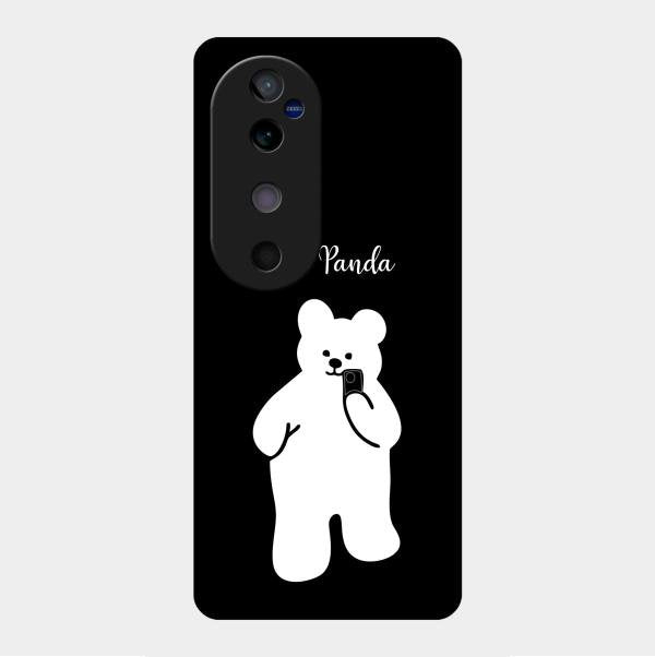 White Panda Glass Case Cover For Vivo V40 5G
