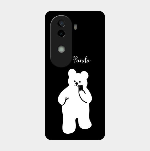 White Panda Glass Case Cover For Vivo V40E 5G