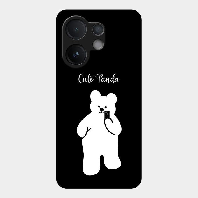 White Panda Glass Case Cover For Vivo V60 5G