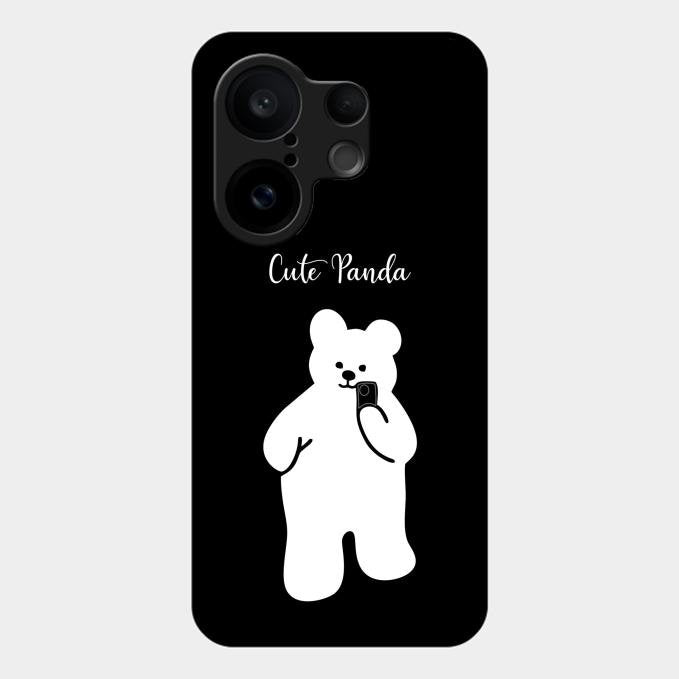 White Panda Glass Case Cover For Vivo X200 Fe 5G