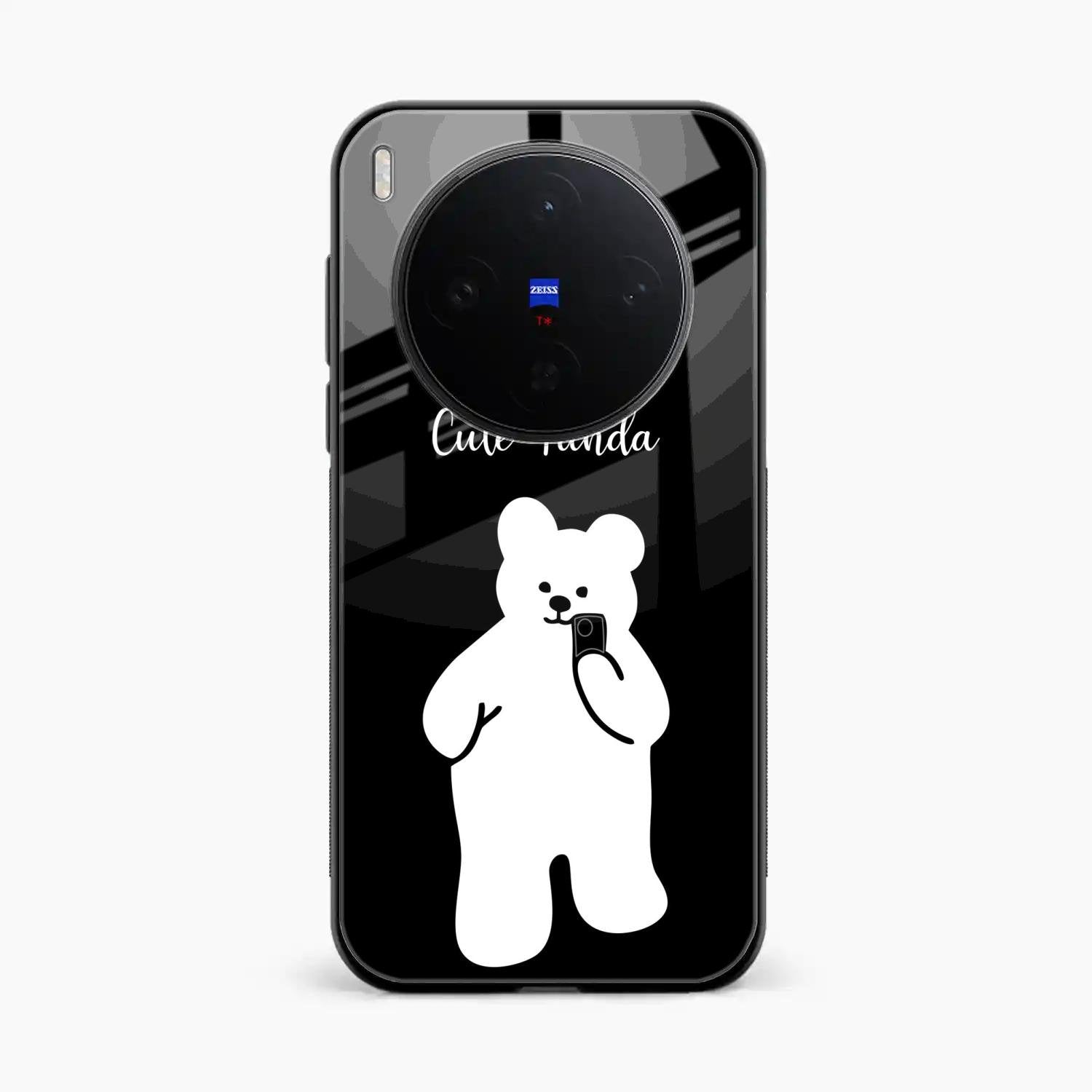 White Panda Glass Case Cover For Vivo X300 5G