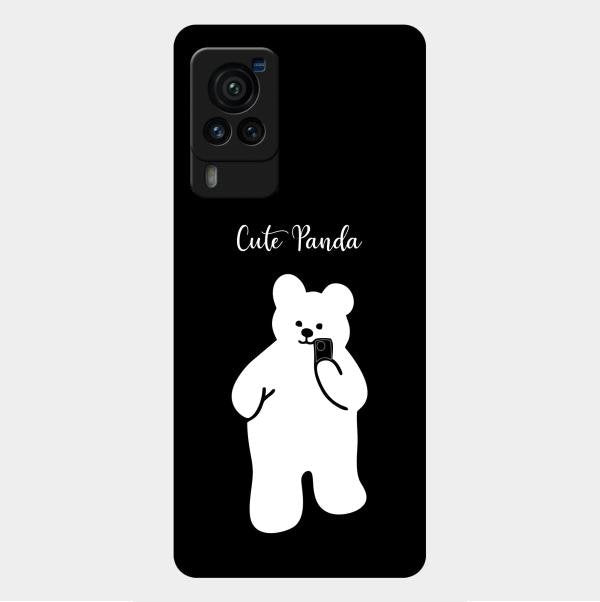 White Panda Glass Case Cover For Vivo X60 Pro 5G