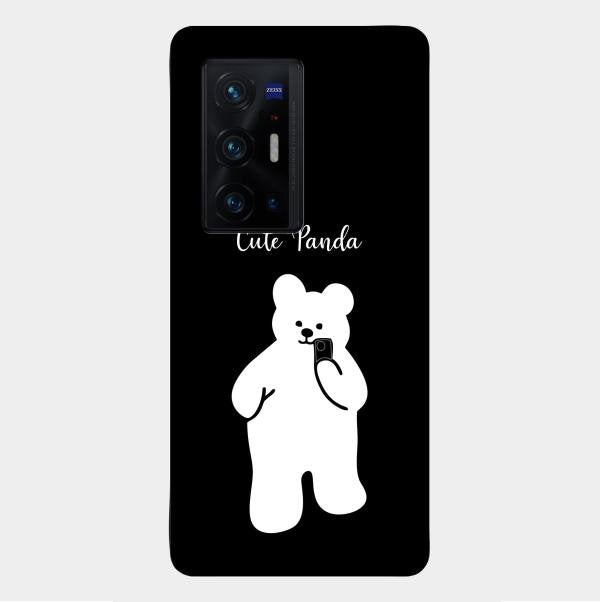 White Panda Glass Case Cover For Vivo X70 Pro Plus 5G