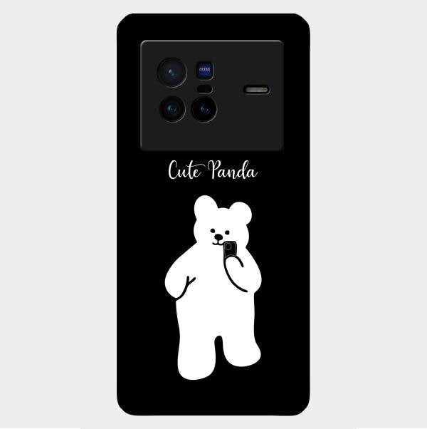 White Panda Glass Case Cover For Vivo X80 5G