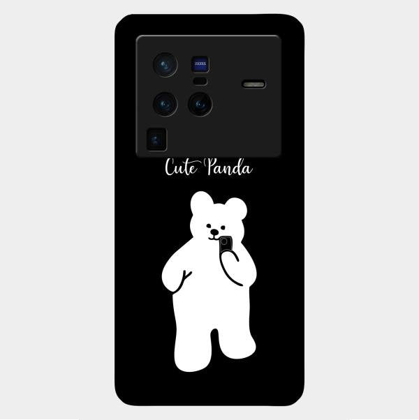 White Panda Glass Case Cover For Vivo X80 Pro 5G