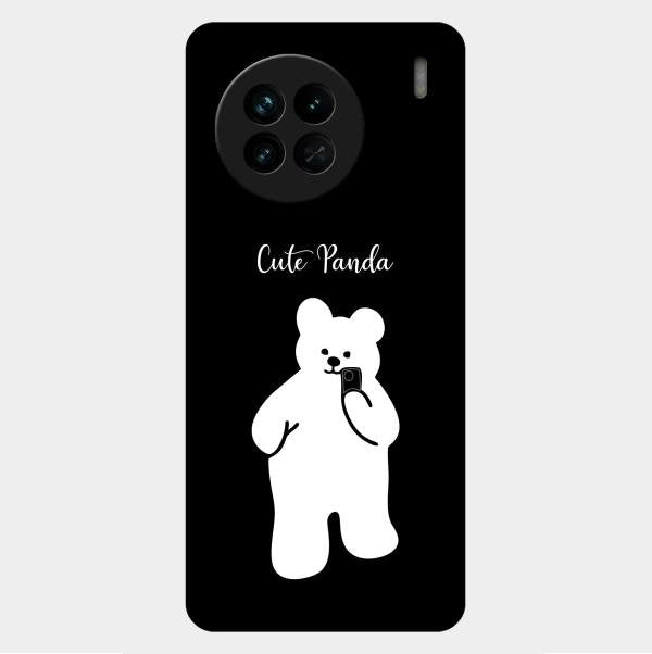 White Panda Glass Case Cover For Vivo X90 5G