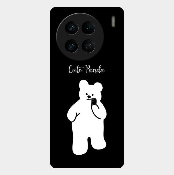White Panda Glass Case Cover For Vivo X90 Pro 5G