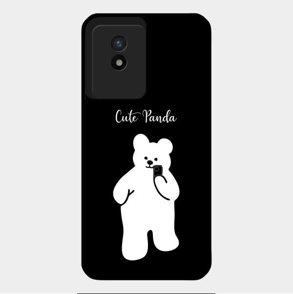White Panda Glass Case Cover For Vivo Y02T