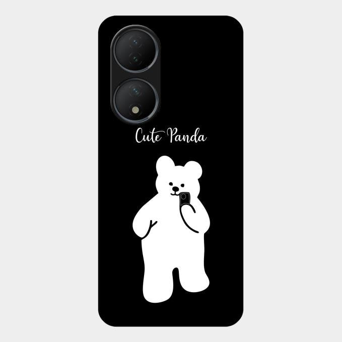 White Panda Glass Case Cover For Vivo Y100A 5G