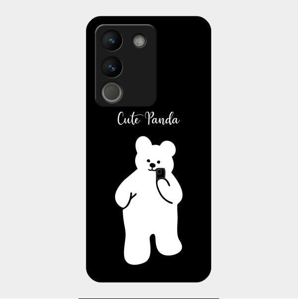White Panda Glass Case Cover For Vivo Y200 5G
