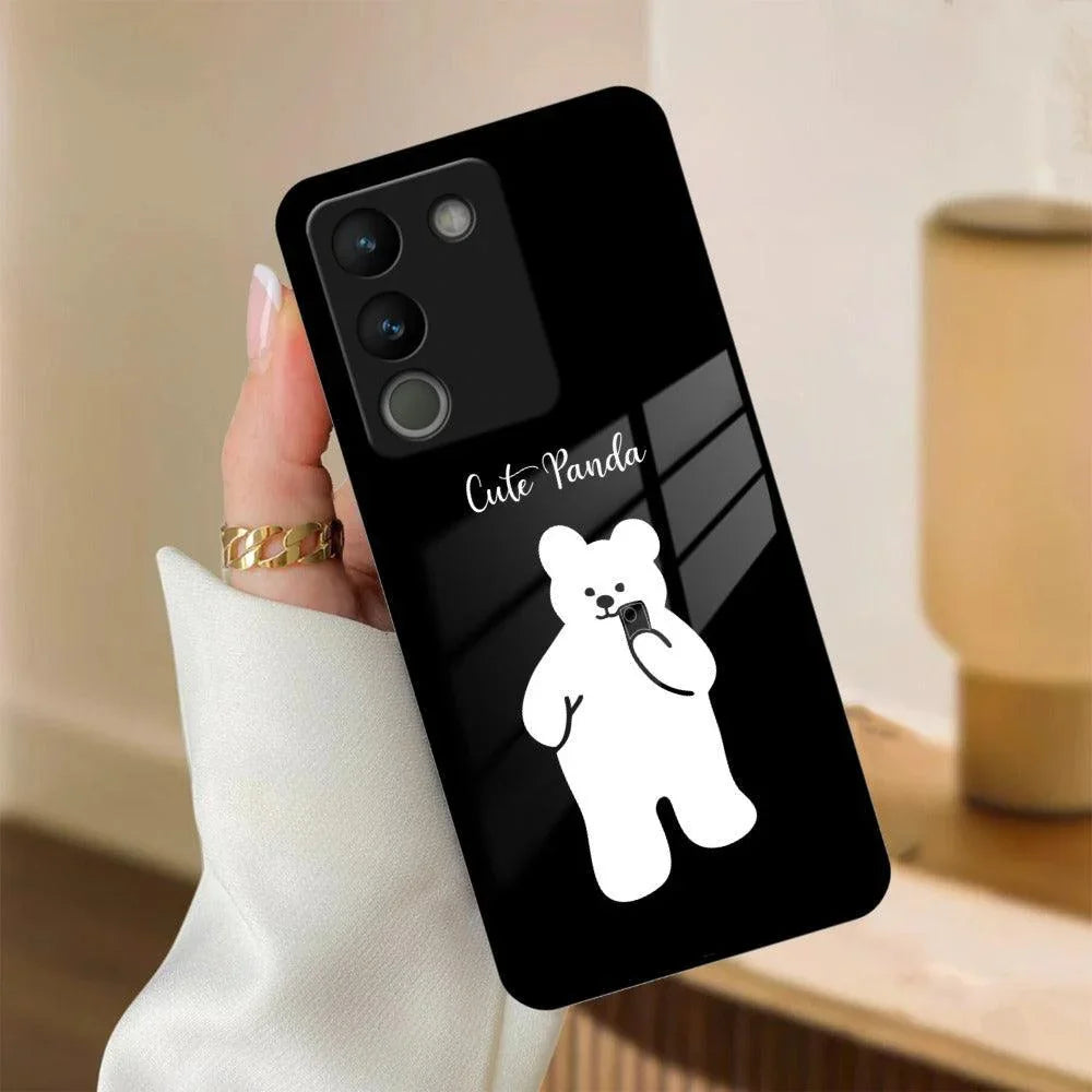 White Panda Glass Case Cover For Vivo - ShopOnCliQ